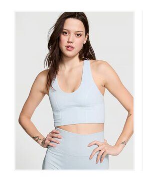 Victoria’s Secret light blue sparkle Women's Sports Bra top, Small